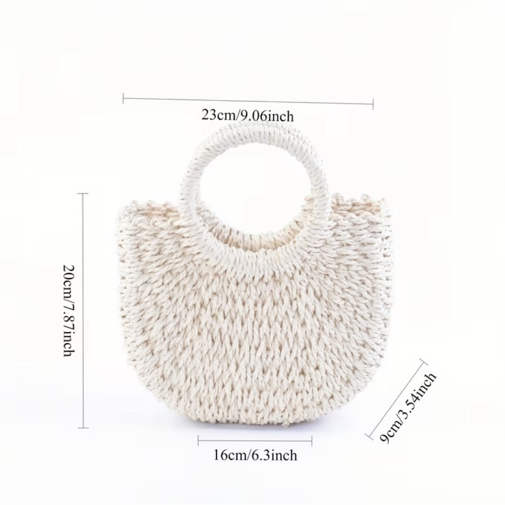 Elegant Tan Woven Tote Bag - Picture 2 of 2